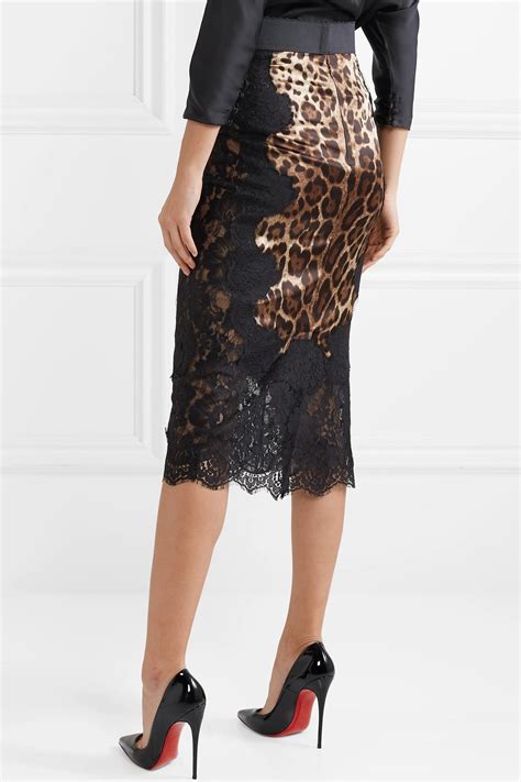 dolce and gabbana leopard skirt